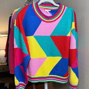 JODIFL Multicolor Geometric Sweater